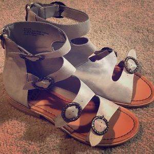 Gray gladiator sandals